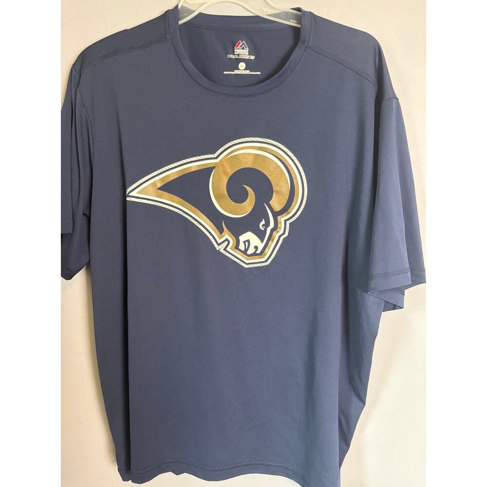 Los Angeles Rams Majestic Cool Base Performance Shirt Navy Size 2XL